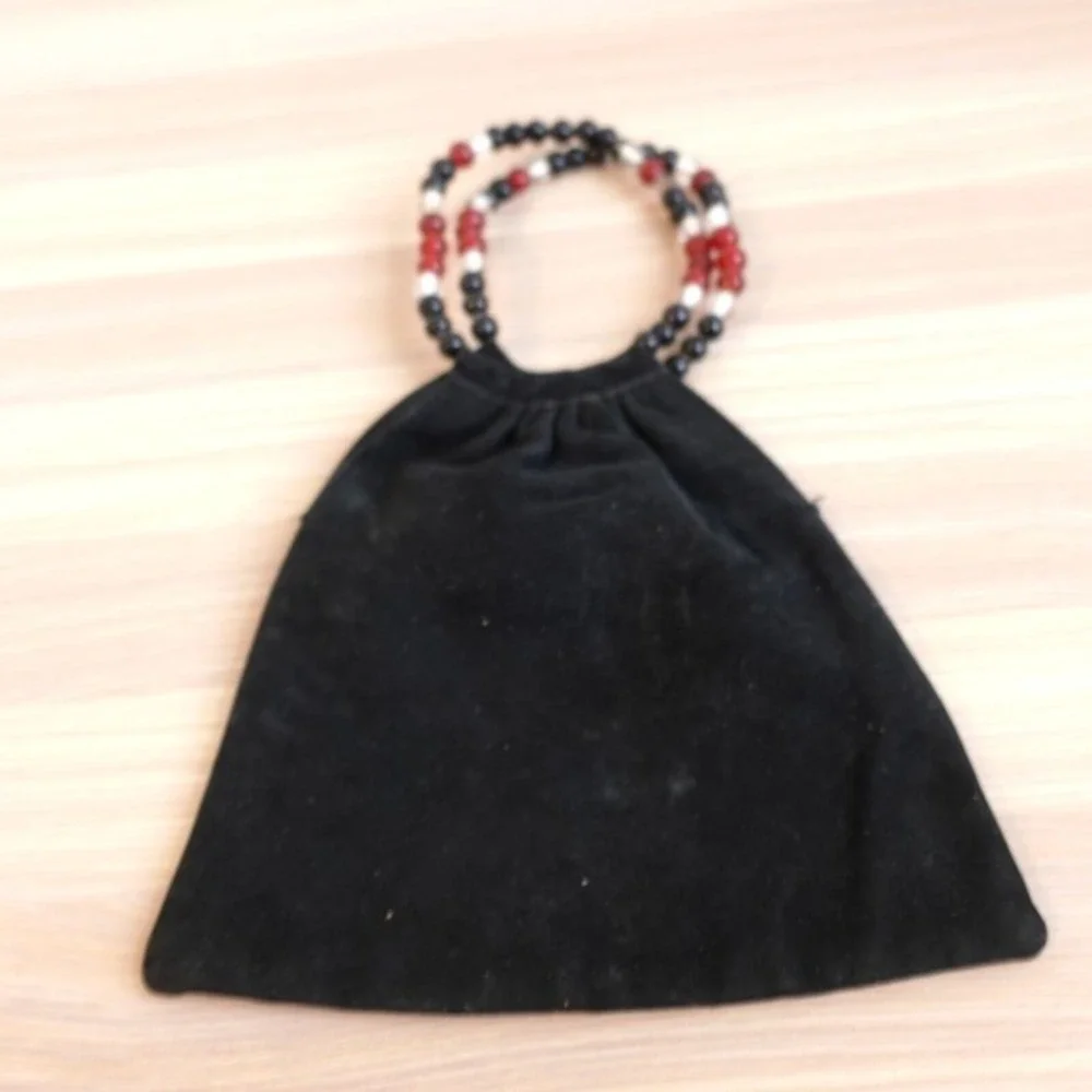 Black‎ Boho Evening Purse Womens Beaded Floral Embroidered Pouch Bag Small MONYA